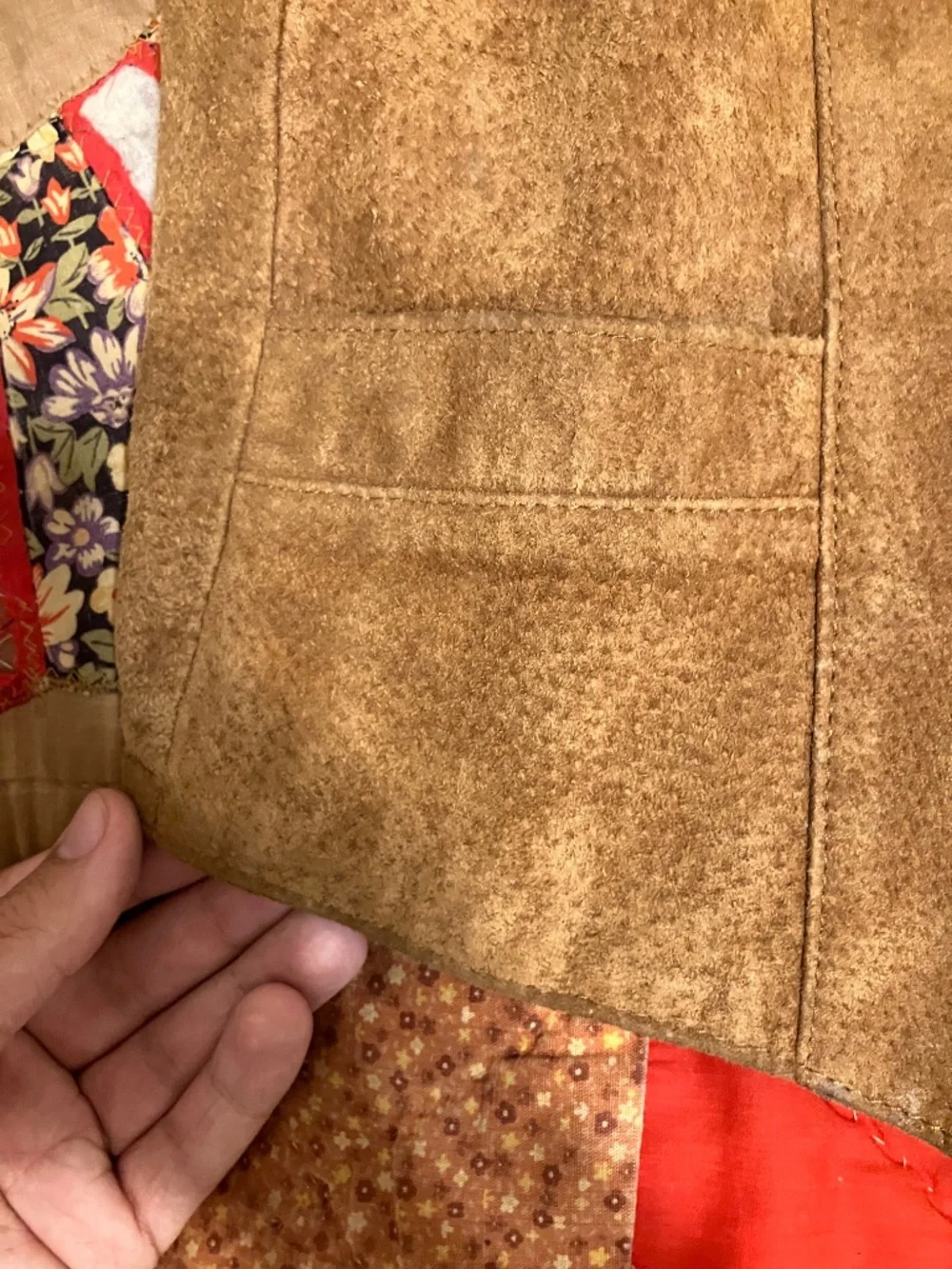 Scully Mens Tan Brown Leather Western Cowboy Vest Size 44 Button Front Yoke